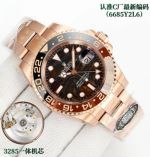 Replica Rolex GMT-Master ii 3285 Movement 904L Steel Sapphire Glass Rose Gold Strap Mens Watch